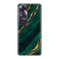 Дизайнерский силиконовый чехол для OPPO A60 Мрамор зеленое золото