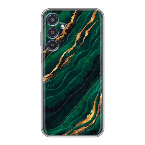 Дизайнерский силиконовый чехол для Samsung Galaxy M35 Мрамор зеленое золото