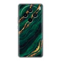Дизайнерский силиконовый чехол для Vivo X100 Мрамор зеленое золото