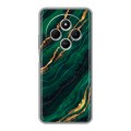 Дизайнерский силиконовый чехол для Redmi 14C Мрамор зеленое золото