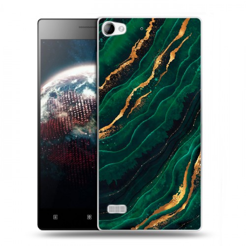 Дизайнерский пластиковый чехол для Lenovo Vibe X2 Мрамор зеленое золото