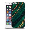 Дизайнерский силиконовый чехол для Iphone 6 Plus/6s Plus Мрамор зеленое золото