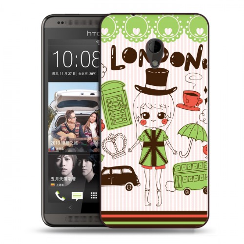 Дизайнерский пластиковый чехол для HTC Desire 700 Городские символы