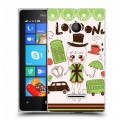 Дизайнерский пластиковый чехол для Microsoft Lumia 435 Городские символы