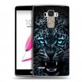 Дизайнерский пластиковый чехол для LG G4 Stylus Темный леопард
