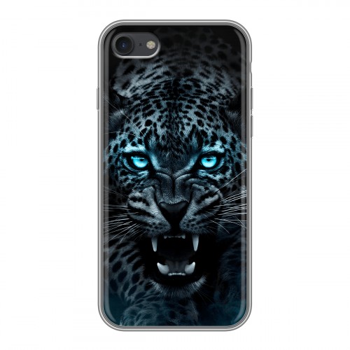 Дизайнерский силиконовый чехол для Iphone 7 Темный леопард