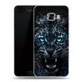 Дизайнерский пластиковый чехол для Samsung Galaxy C5 Темный леопард