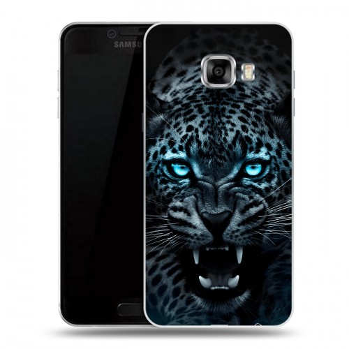 Дизайнерский пластиковый чехол для Samsung Galaxy C5 Темный леопард