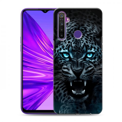 Дизайнерский силиконовый чехол для Realme 5 Темный леопард