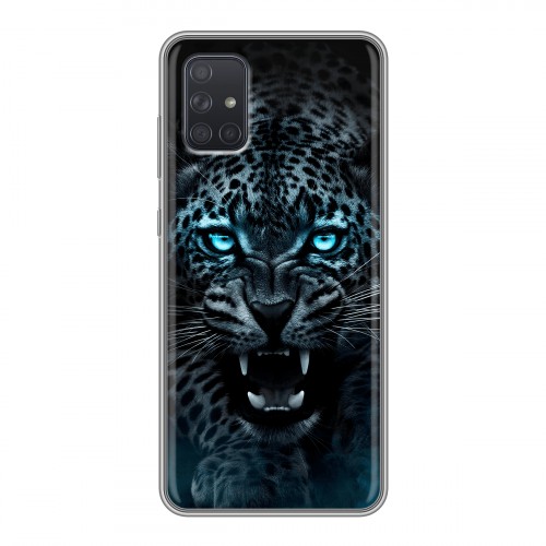 Дизайнерский силиконовый чехол для Samsung Galaxy A71 Темный леопард