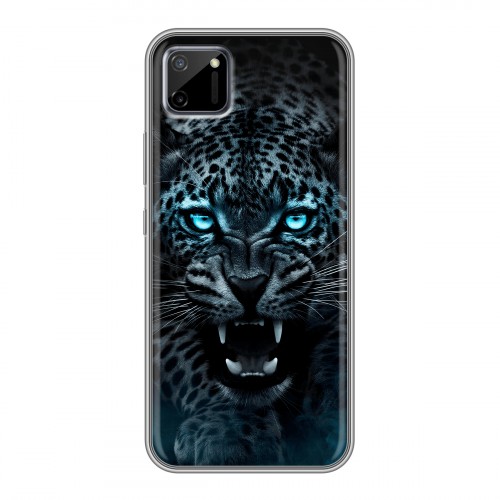 Дизайнерский силиконовый чехол для Realme C11 Темный леопард
