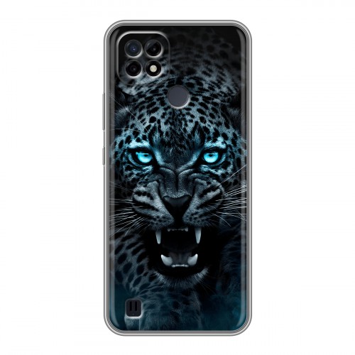 Дизайнерский силиконовый чехол для Realme C21 Темный леопард