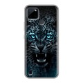 Дизайнерский силиконовый чехол для Realme C21Y Темный леопард