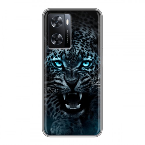 Дизайнерский силиконовый чехол для OPPO A57s Темный леопард