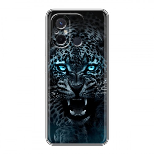 Дизайнерский силиконовый чехол для Xiaomi RedMi 12C Темный леопард