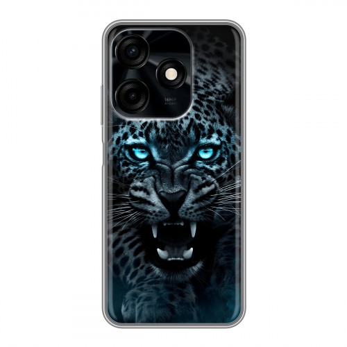 Дизайнерский силиконовый чехол для Tecno Spark 10C Темный леопард