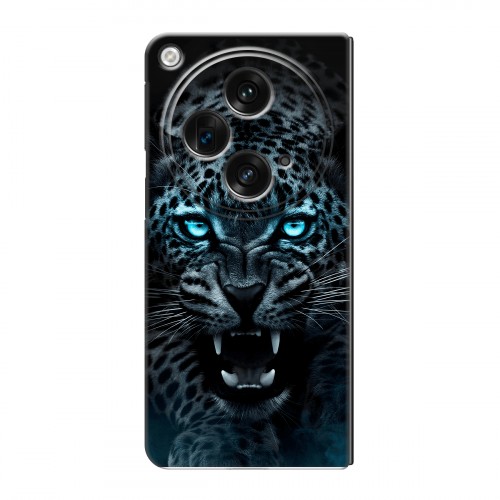 Дизайнерский пластиковый чехол для OPPO Find N3 Темный леопард