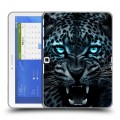 Дизайнерский силиконовый чехол для Samsung Galaxy Tab 4 10.1 Темный леопард