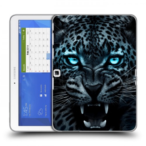 Дизайнерский силиконовый чехол для Samsung Galaxy Tab 4 10.1 Темный леопард