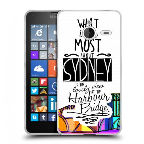 Дизайнерский пластиковый чехол для Microsoft Lumia 640 XL Городские символы