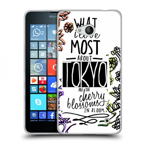 Дизайнерский пластиковый чехол для Microsoft Lumia 640 Городские символы