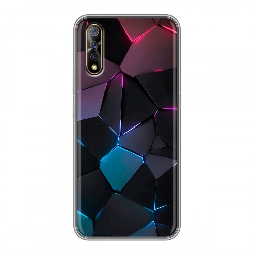 Дизайнерский силиконовый с усиленными углами чехол для Vivo V17 Neo Геометрия неона
