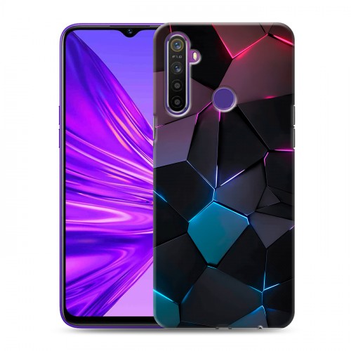 Дизайнерский силиконовый чехол для Realme 5 Геометрия неона
