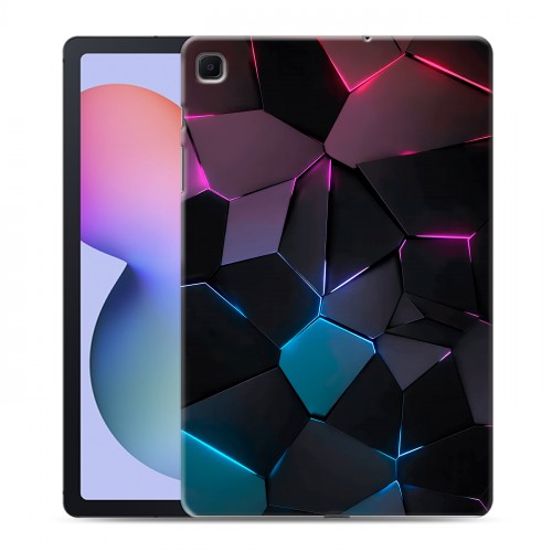 Дизайнерский силиконовый чехол для Samsung Galaxy Tab S6 Lite Геометрия неона