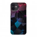 Дизайнерский силиконовый с усиленными углами чехол для Iphone 12 Mini Геометрия неона