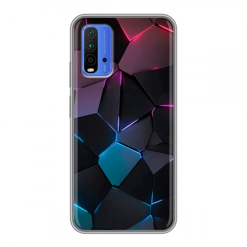 Дизайнерский силиконовый чехол для Xiaomi RedMi 9T Геометрия неона