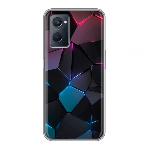 Дизайнерский силиконовый чехол для Realme 9i Геометрия неона