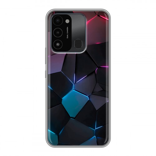 Дизайнерский силиконовый с усиленными углами чехол для Tecno Spark Go 2022 Геометрия неона