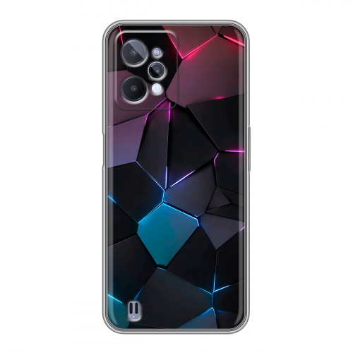 Дизайнерский силиконовый с усиленными углами чехол для Realme C31 Геометрия неона