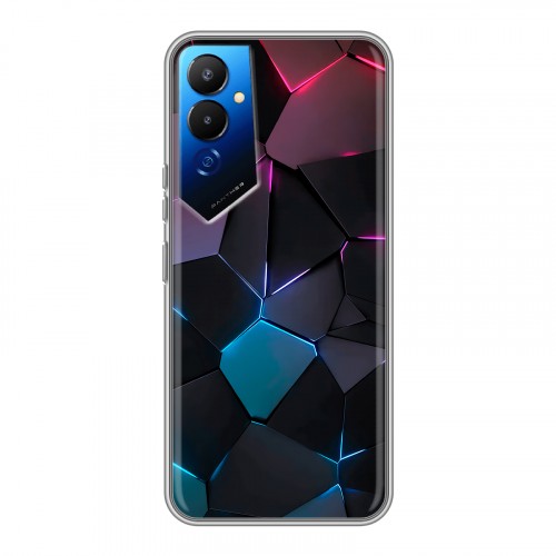 Дизайнерский силиконовый чехол для Tecno Pova 4 Геометрия неона