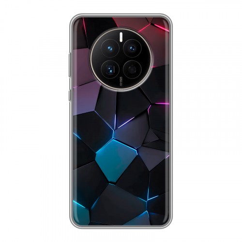Дизайнерский силиконовый с усиленными углами чехол для Huawei Mate 50 Геометрия неона