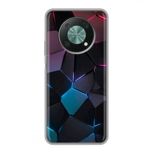 Дизайнерский силиконовый с усиленными углами чехол для Huawei Nova Y90 Геометрия неона