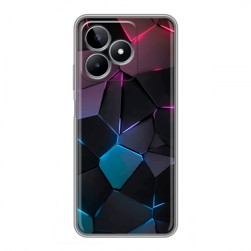 Дизайнерский пластиковый чехол для Realme C53 Геометрия неона