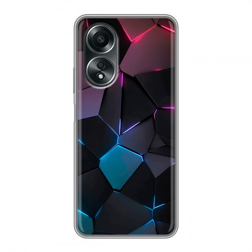 Дизайнерский силиконовый чехол для OPPO A58 4G Геометрия неона