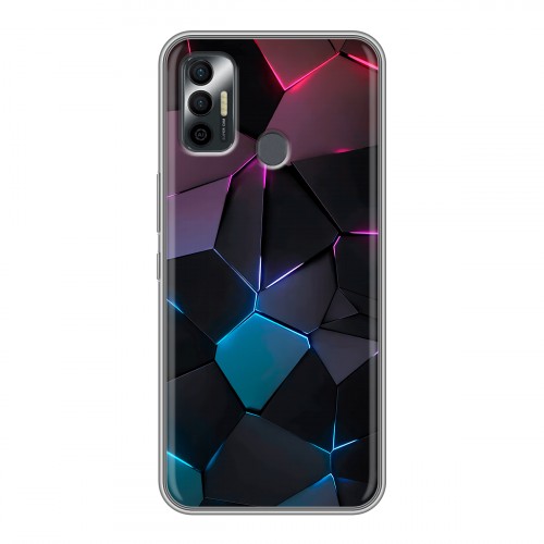 Дизайнерский силиконовый чехол для Tecno Spark 7 Геометрия неона