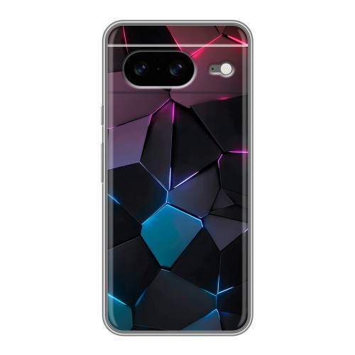 Дизайнерский силиконовый чехол для Google Pixel 8 Геометрия неона