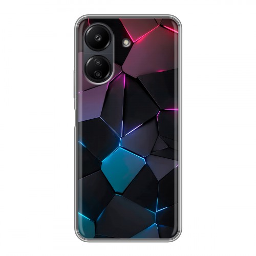 Дизайнерский силиконовый чехол для Xiaomi Poco C65 Геометрия неона