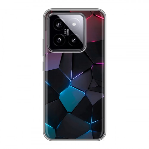 Дизайнерский силиконовый чехол для Xiaomi 14 Геометрия неона