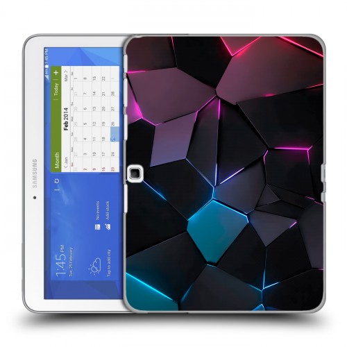 Дизайнерский силиконовый чехол для Samsung Galaxy Tab 4 10.1 Геометрия неона