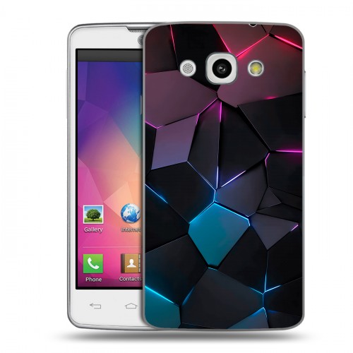 Дизайнерский пластиковый чехол для LG L60 Геометрия неона
