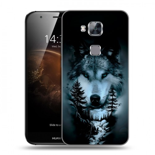 Дизайнерский пластиковый чехол для Huawei G8 Лесной волк