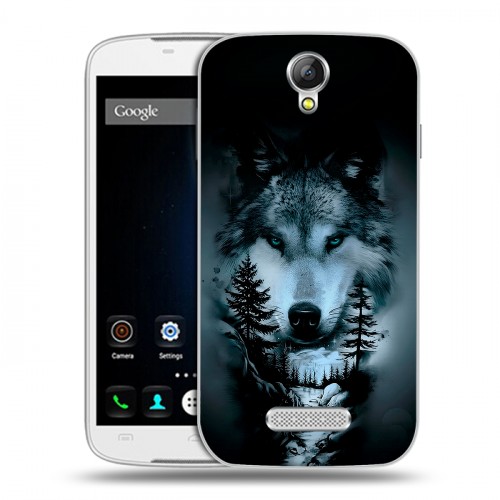 Дизайнерский силиконовый чехол для Doogee X6 Лесной волк