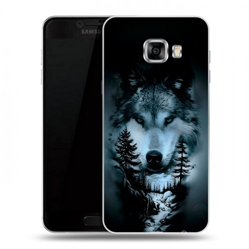 Дизайнерский пластиковый чехол для Samsung Galaxy C5 Лесной волк