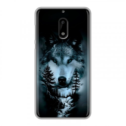 Дизайнерский пластиковый чехол для Nokia 6 Лесной волк