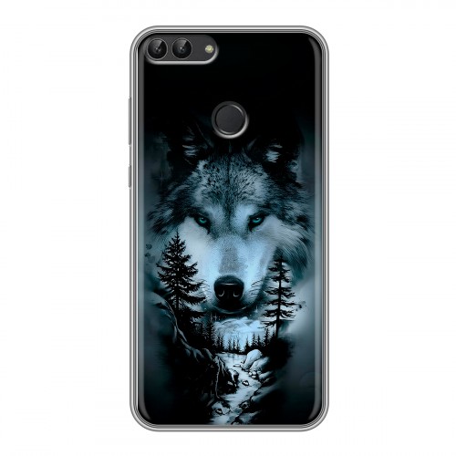 Дизайнерский силиконовый чехол для Huawei P Smart Лесной волк