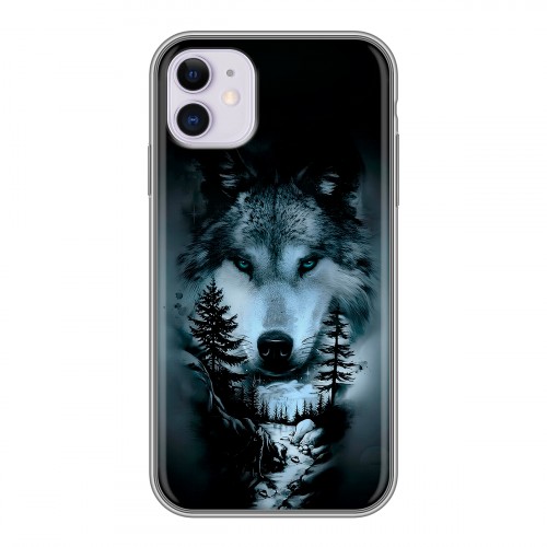 Дизайнерский силиконовый чехол для Iphone 11 Лесной волк